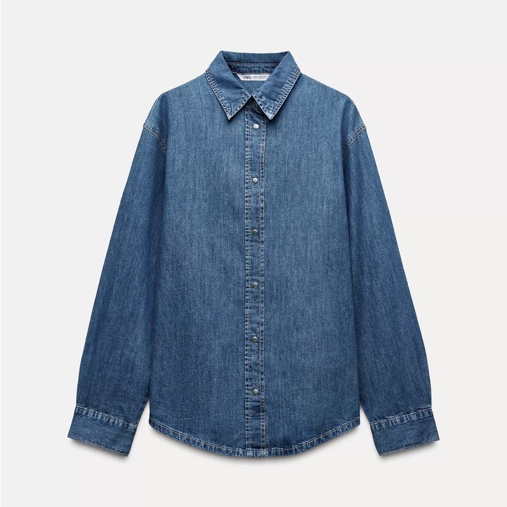 Zara Denim Button-Up Shirt